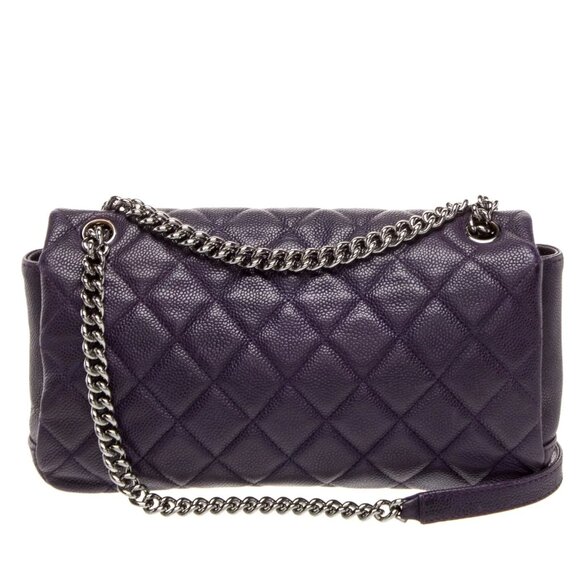 CHANEL Lady Pearly Flap Bag Purple Caviar Leather - Picture 5 of 7